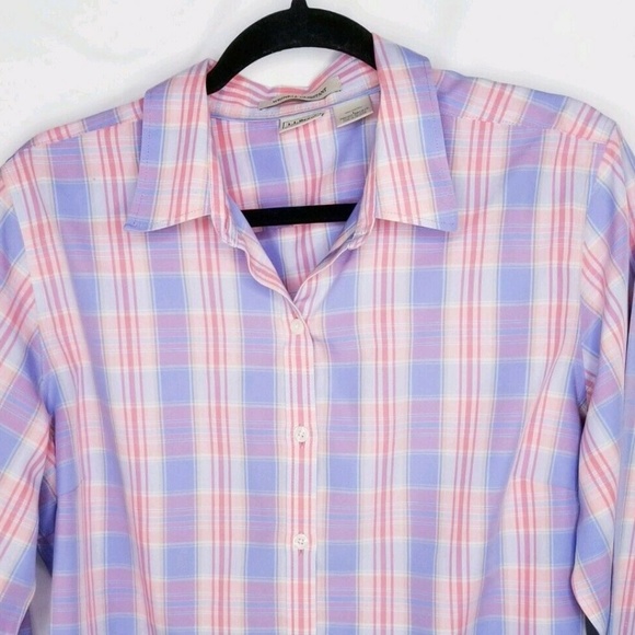 LL Bean  Tops - LL Bean Womens Sz Large Button Up Shirt Long